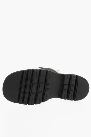 Leather TIRE Mid Chelsea Boots with Contrasting Elastics and Sole