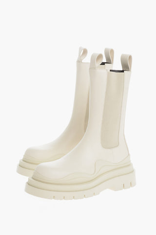 Leather TIRE Mid Chelsea Boots