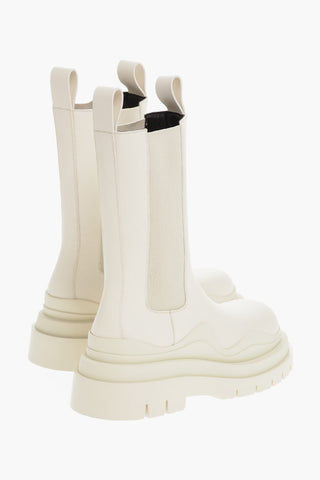 Leather TIRE Mid Chelsea Boots