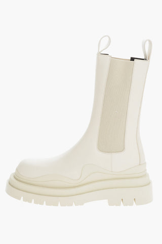 Leather TIRE Mid Chelsea Boots