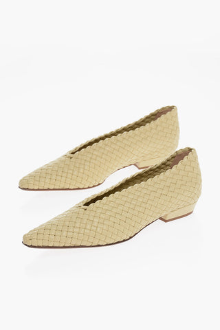 Point Toe LAGOON Woven Leather Ballet Flats