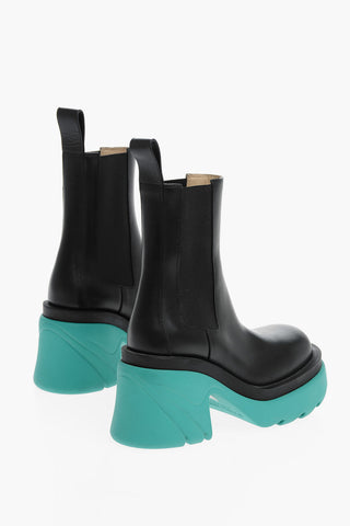 Contrasting Sole EXTRALIGHT Leather Chelsea Booties 8cm
