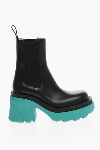 Contrasting Sole EXTRALIGHT Leather Chelsea Booties 8cm