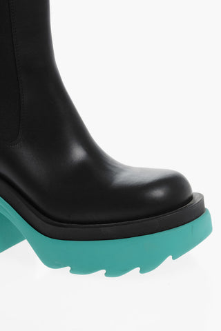 Contrasting Sole EXTRALIGHT Leather Chelsea Booties 8cm