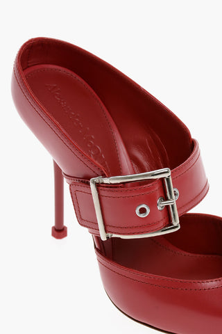 Metal Toe BOXCAR Leather Mules with Buckle 11cm