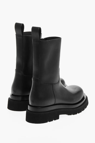 Stivaletti Biker in Pelle con Suola in Gomma