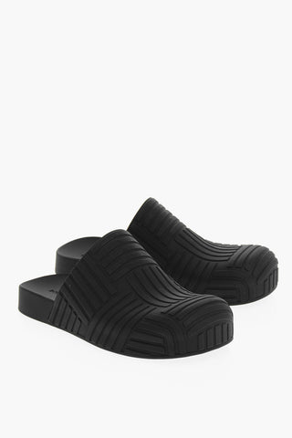 Rubber JUTE Mules with Embossed Detail