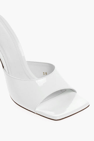 Patent Leather LAURA Open Toe Mules 11cm