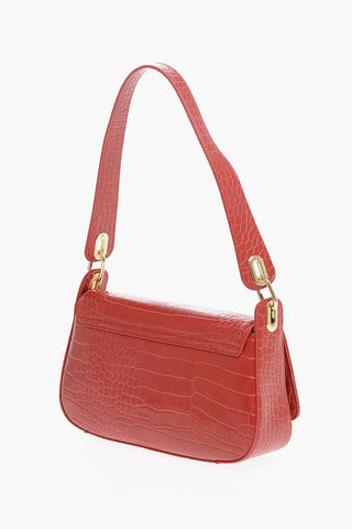 LOVE Faux Leather Croc-Effect Shoulder Bag