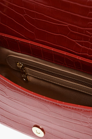 LOVE Faux Leather Croc-Effect Shoulder Bag