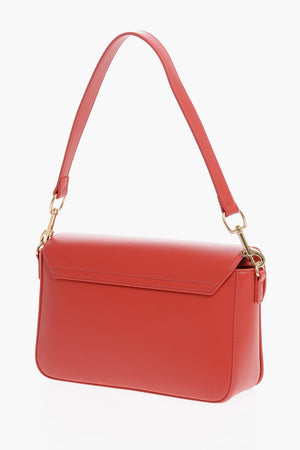 LOVE Faux Leather Bag with Gold Details and Removable Shoulder Strap