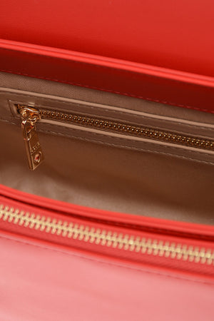 LOVE Faux Leather Bag with Gold Details and Removable Shoulder Strap
