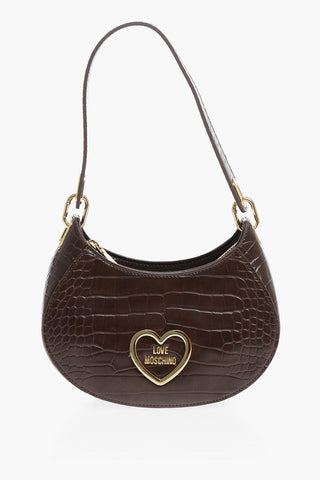 LOVE Crocodile Effect Faux Leather Hobo Bag