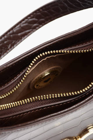 LOVE Crocodile Effect Faux Leather Hobo Bag