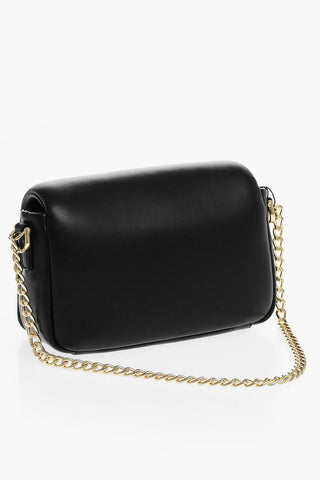 LOVE Faux Leather Crossbody Bag with Gold Chain