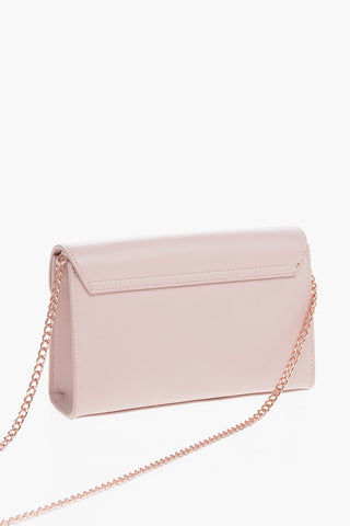 LOVE Faux Leather Crossbody Bag with Metal Chain