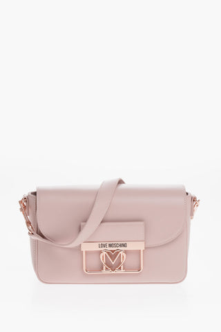LOVE Kunstleder-Tasche mit Metall-Logo und abnehmbarem Schulterriemen