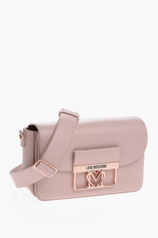 LOVE Kunstleder-Tasche mit Metall-Logo und abnehmbarem Schulterriemen