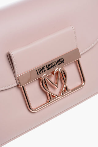 LOVE Kunstleder-Tasche mit Metall-Logo und abnehmbarem Schulterriemen