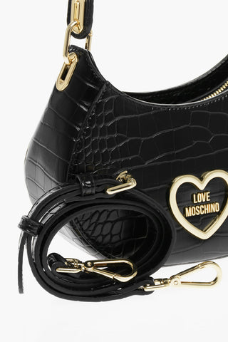 LOVE Hobo-Tasche aus Kunstleder mit Kroko-Effekt