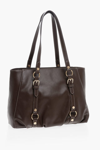 LOVE Borsa a Spalla in Ecopelle con Dettagli Arricciati