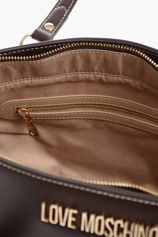 LOVE Borsa a Spalla in Ecopelle con Dettagli Arricciati