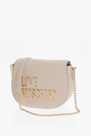 LOVE Borsa Saddle in Ecopelle con Catena e Maxi Logo Dorati