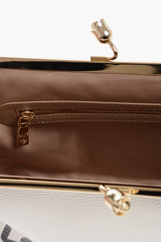 LOVE Borsa a Mano in Tinta Unita con Logo Stampato e Tracolla a Catena Removibile