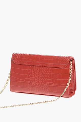 LOVE Borsa in Ecopelle Effetto Coccodrillo con Tracolla a Catena