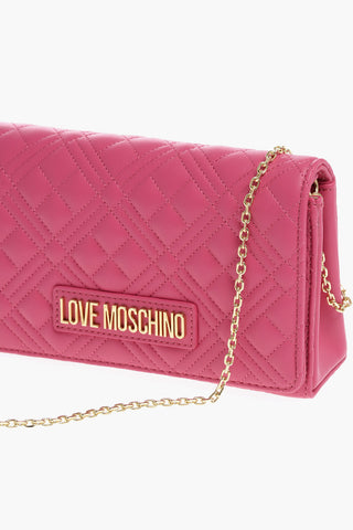 LOVE Borsa a Tracolla in Ecopelle Trapuntata con Catena Dorata