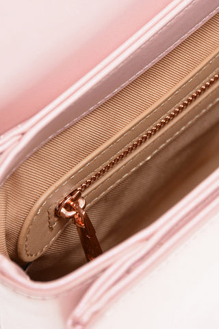 LOVE Borsa a Spalla in Ecopelle Trapuntata Effetto Lame' con Catena