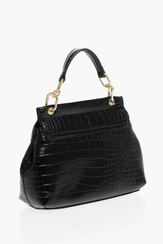 LOVE Borsa in Ecopelle effetto Coccodrillo con Tracolla Removibile