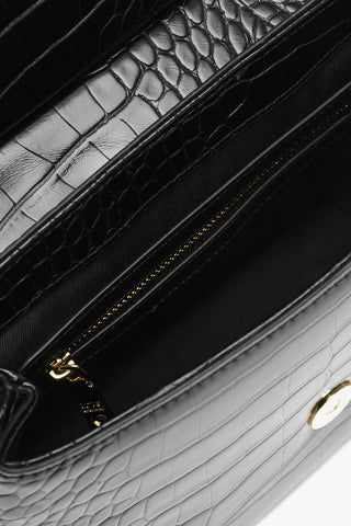 LOVE Crocodile Effect Faux Leather Bag with Removable Shoulder Strap
