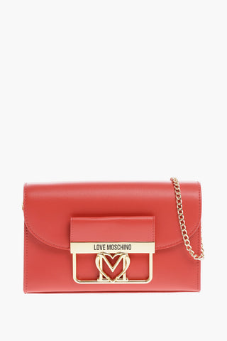 LOVE Faux Leather Crossbody Bag with Golden Details