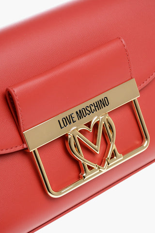 LOVE Faux Leather Crossbody Bag with Golden Details