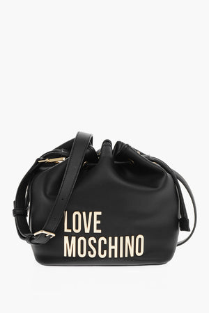 LOVE Borsa a Secchiello in Ecopelle con Maxi Logo Dorato