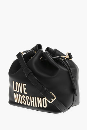 LOVE Borsa a Secchiello in Ecopelle con Maxi Logo Dorato