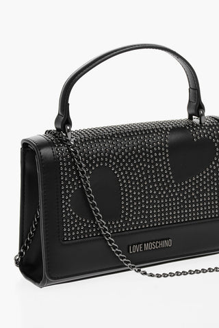 LOVE Kunstleder-Handtasche verziert mit Nieten und Kette