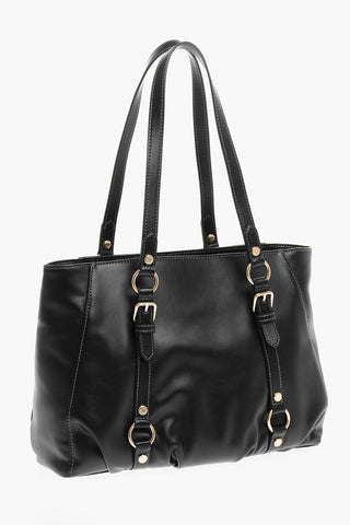 LOVE Faux Leather Shoulder Bag with Ruffe Details