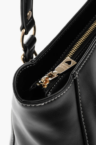 LOVE Faux Leather Shoulder Bag with Ruffe Details