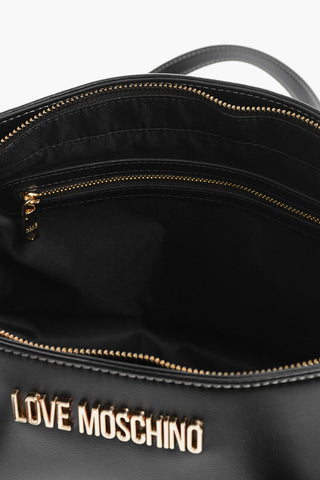 LOVE Faux Leather Shoulder Bag with Ruffe Details