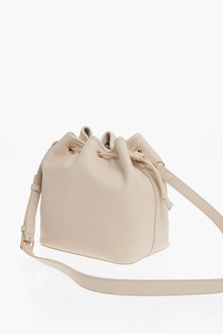 LOVE Faux Leather Bucket Bag with Golden Maxi Logo