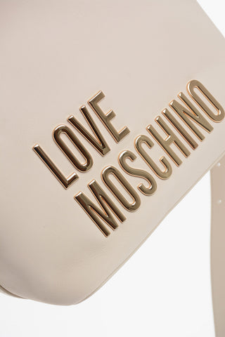LOVE Faux Leather Bucket Bag with Golden Maxi Logo