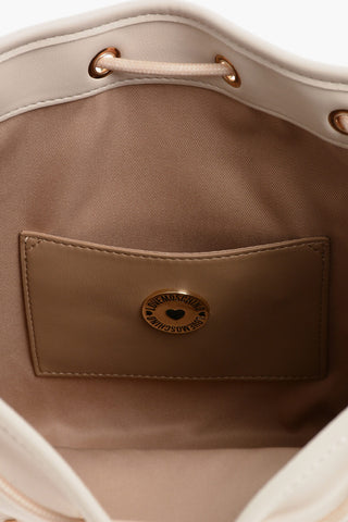 LOVE Faux Leather Bucket Bag with Golden Maxi Logo