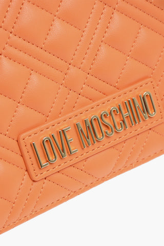 LOVE Quilted Faux Leather Bag with Chain Shoulder Strap