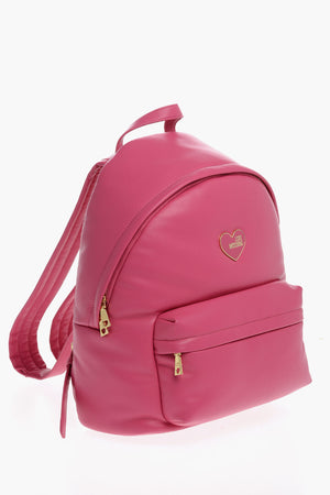 LOVE Faux Leather Backpack with Metal Heart