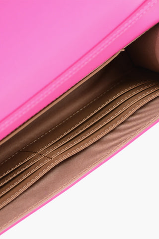 LOVE Faux Leather Hand Bag with Faux Fur Details