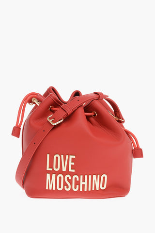 LOVE Borsa a Secchiello in Ecopelle con Maxi Logo Dorato