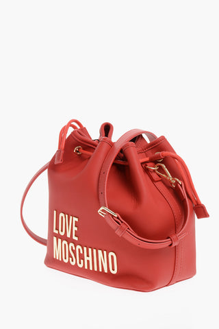 LOVE Borsa a Secchiello in Ecopelle con Maxi Logo Dorato