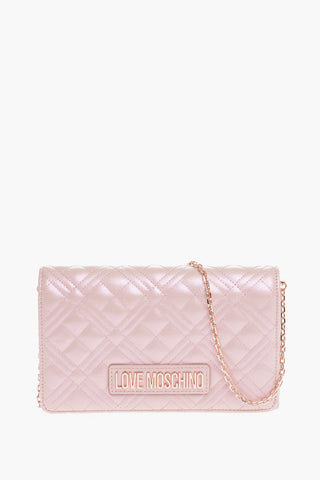 LOVE Metallic Effect Quilted Faux Leather Crossbody Bag